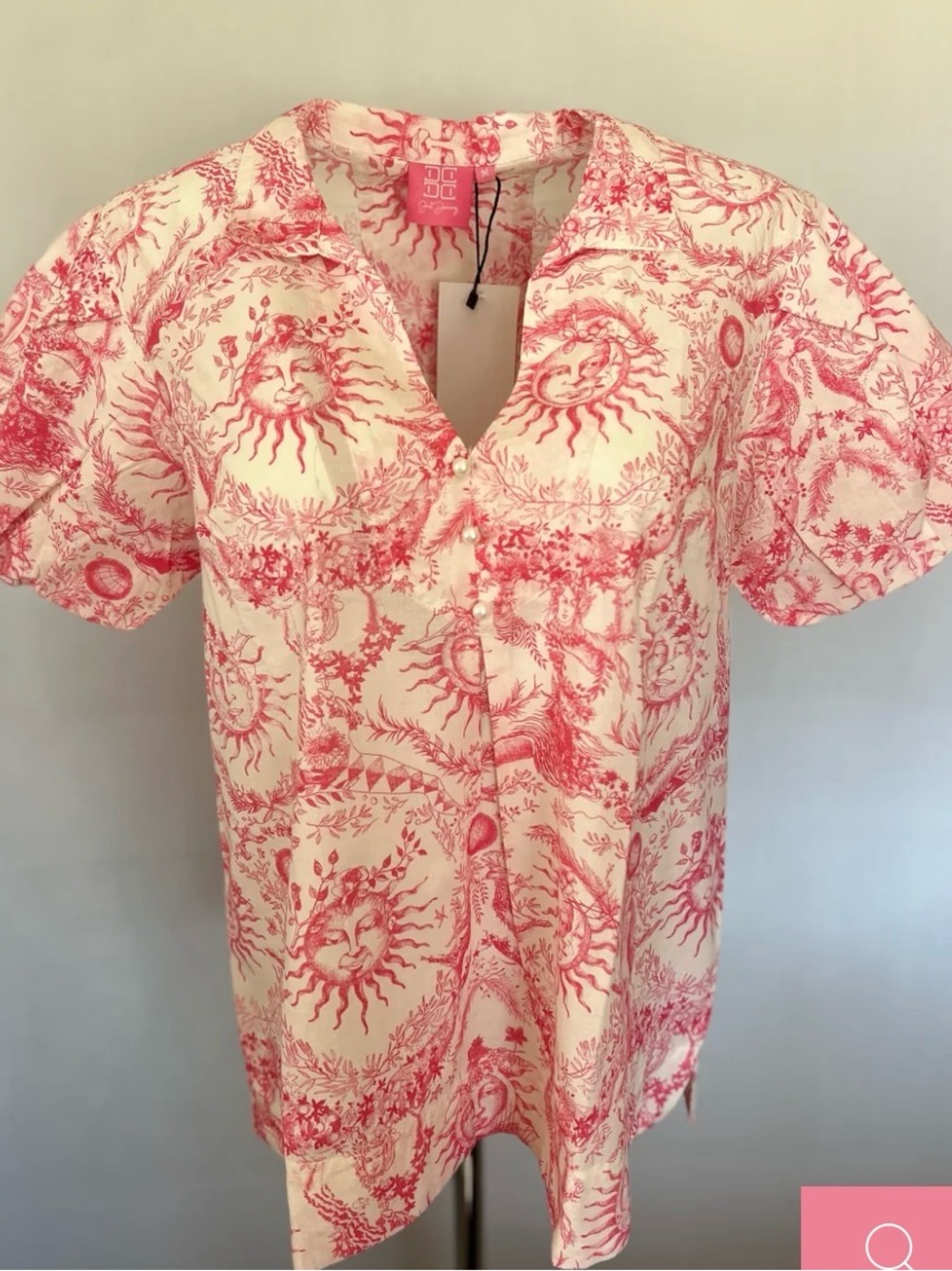 Just Darviny Virginia Top in Pink Toile